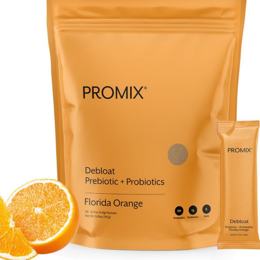Promix Nutrition Debloat Powder for Gut Health, Reduces Bloating,30 Single Sticks